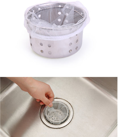 Fasola White Disposable Kitchen Sink Filter Net Sink Strainer Mesh Bag  35pcsX6Pack