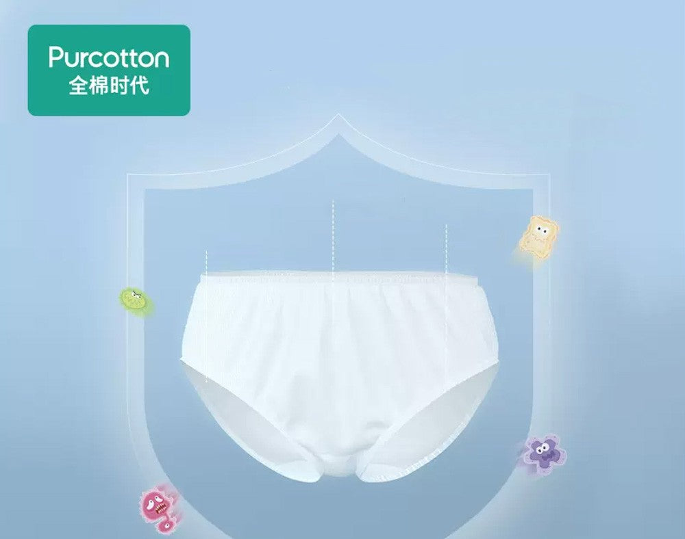 Purcotton Women's Disposable Cotton Sterilized Panties Underwear for Travel Medium Size 8pcs/bag X4Pack