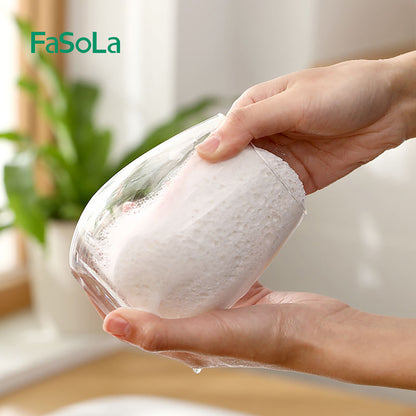 Fasola Household Kitchen Cleaning Compressed Wood Pulp Cotton Nerdy Pink Rabbit 6.5*10.7cmX3Pack