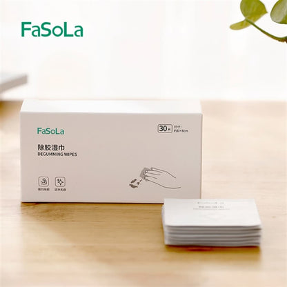 Fasola Large White Adhesive Remover Wipes Medical Skin Adhesive Remover Degumming Wipes 10X10cm 30Sheets X4Pack