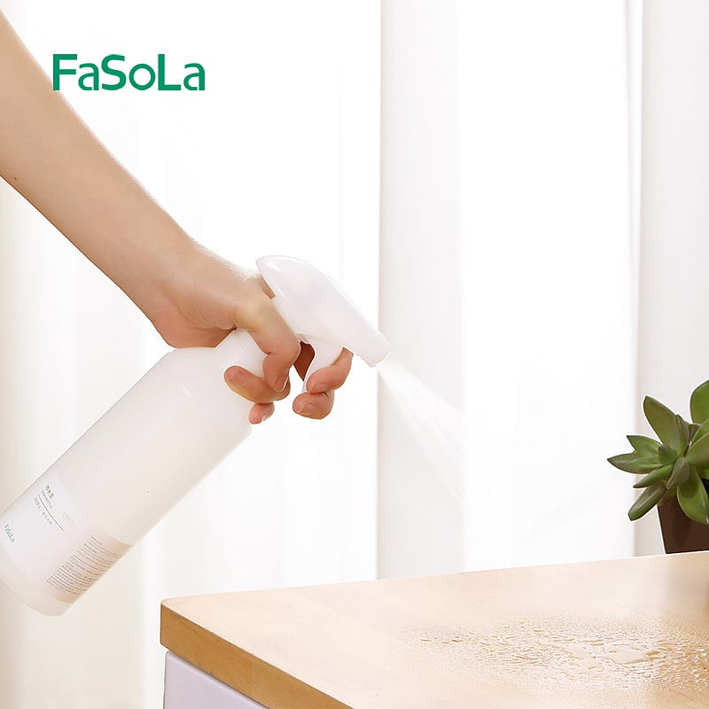 Fasola Plastic Spray Bottle with  Adjustable Nozzle for Cleaning Solution  White 350mlX2Pack