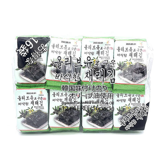 Hanmirae Olive Oil Seaweed Snack 16 bags 5g X1Pack