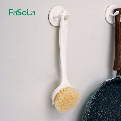 Fasola-Long-Handle-Soft-Bristle-Dish-Brush-Scrub-Brush-for-Pans-and-Pots-White-24cm-X4Pack-1