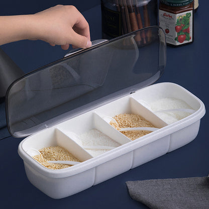 Chahua Three Compartment Portable Kitchen Seasoning Box with Lid Random Colors X 2pack