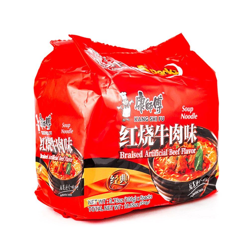 Master Kong Kangshifu Braised Beef Instant Noodles 106g 5 Bags per Pack 6pack