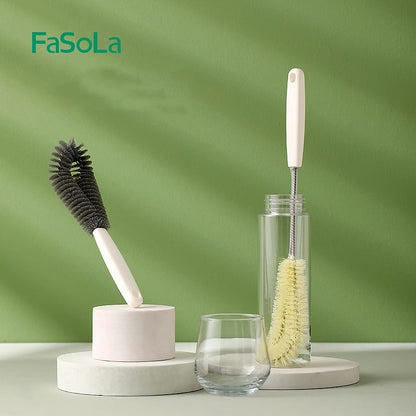 Fasola Curved Bottle Cleaner Long Handle Cup Brush Cleaning Brush 38X5.8cm 2Pack