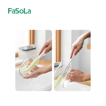 Fasola Curved Bottle Cleaner Long Handle Cup Brush Cleaning Brush 38X5.8cm 4Pack