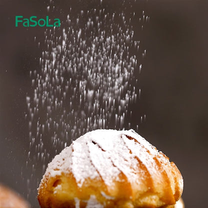 Fasola Kitchen Baking Stainless Steel Powdered Sugar Sieve Steel Native Color 11.5*6.5*2.3cmX2Pack