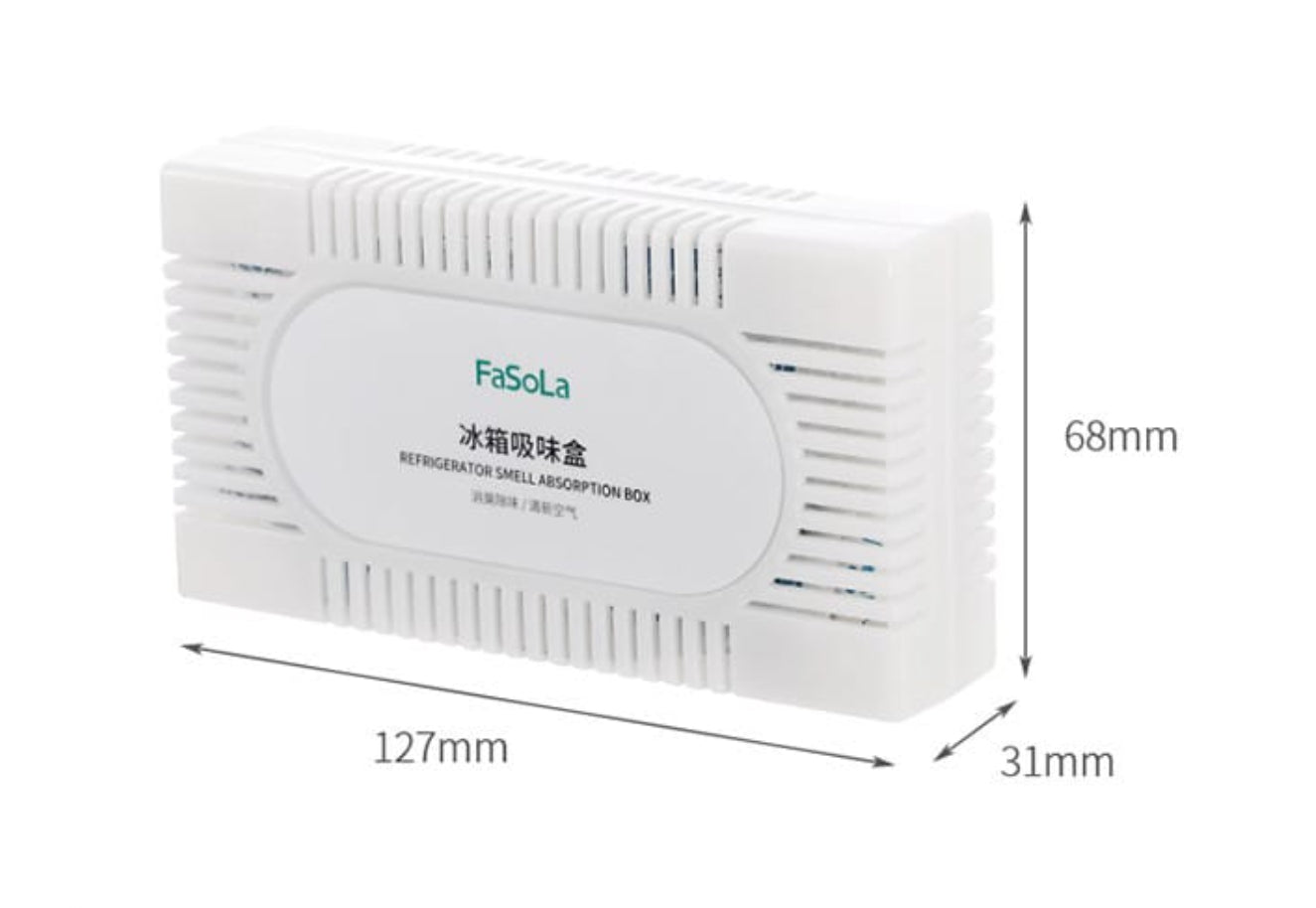 Fasola White Refrigerator Odor Deodorizer Box ridge Odor Absorber 12.7*6.8*3.1cm60gX4Pack