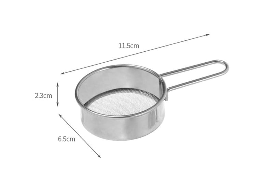 Fasola Kitchen Baking Stainless Steel Powdered Sugar Sieve Steel Native Color 11.5*6.5*2.3cmX2Pack