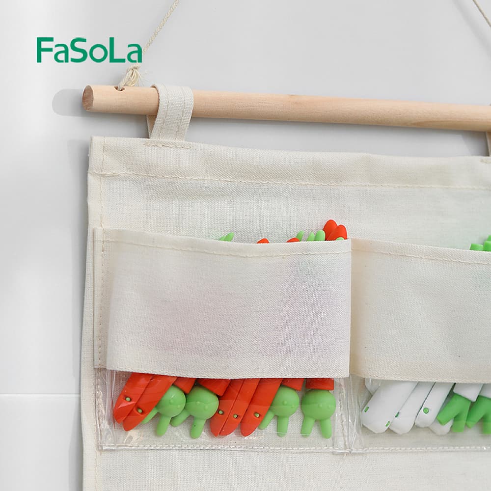 Fasola Wall-Mounted Door Hanging Storage Bag with See-Through Design 35 X 30.5cm X2Pack