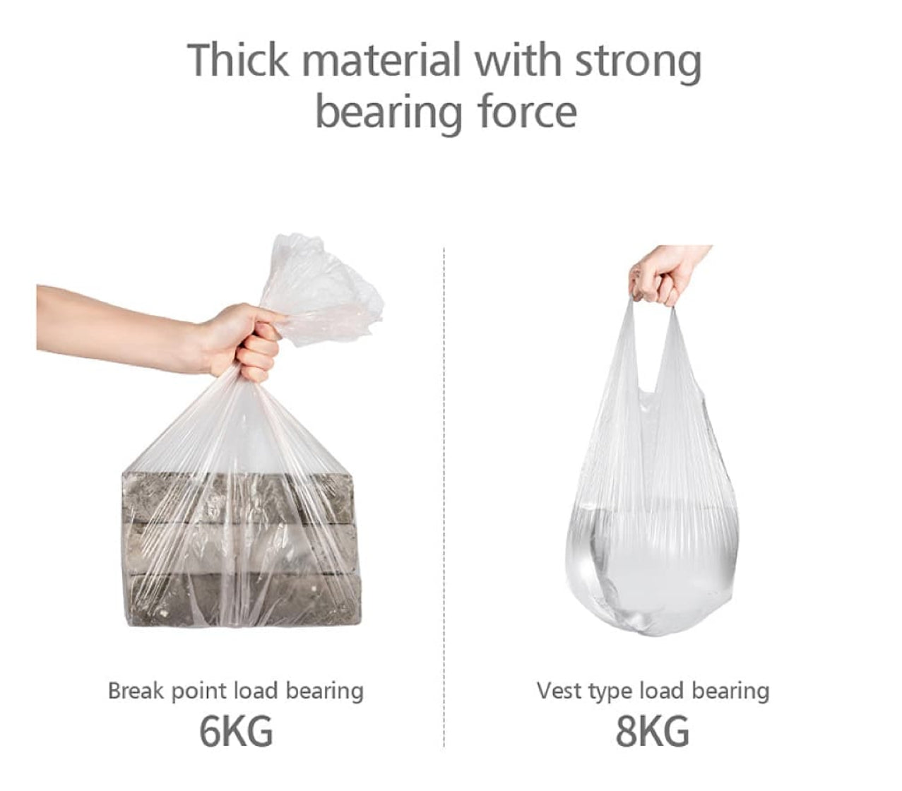 Fasola Metallic Color Garbage Bags Bin Bags Trash Bag Vest Type 45X60cm 3RollsX4Pack