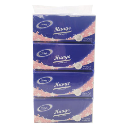 Huaye Drawing  Toilet Kitchen Tissue Paper Blue 3 Ply 130pcs 4Pack X4Pack