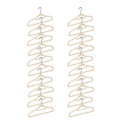 Taili Beige Heavy Duty Home Premium Velvet Hangers Non-Slip Clothes Hangers Suit Hangers 10 Pieces X2Pack