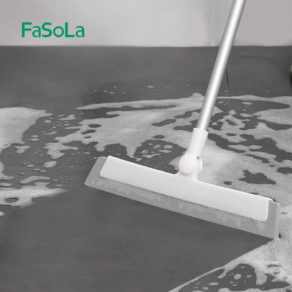 Fasola Multi-purpose Telescopic Magic Cleaning Broom Sweeper Household Squeegee Broom for Floor Cleaning White 65*31cmX2Pack