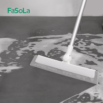 Fasola Multi-purpose Telescopic Magic Cleaning Broom Sweeper Household Squeegee Broom for Floor Cleaning White 65*31cmX2Pack