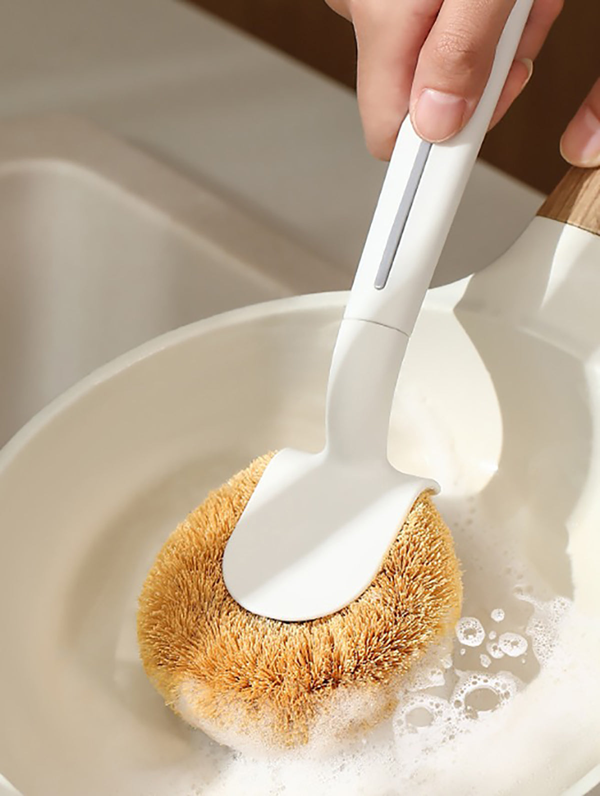 Fasola-Coconut-Fiber-Pot-Brush-Dish-Brush-Dishwashing-Brush-with-Handle-White-X2Pack-1