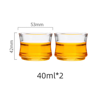 Mingshangde High Borosilicate Glass Drinking Cup for Tea and Coffee 40ml*2pcs 2pack