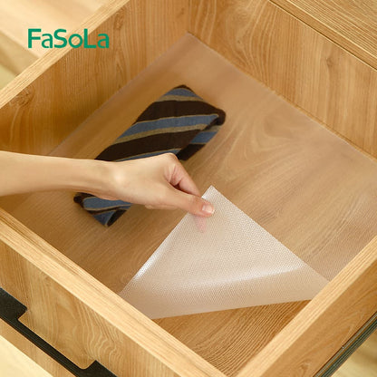 Fasola Waterproof Non Adhesive Liner EVA Shelf Cabinet Liner for Kitchen in Transparent 45 X 300cm X2Pack