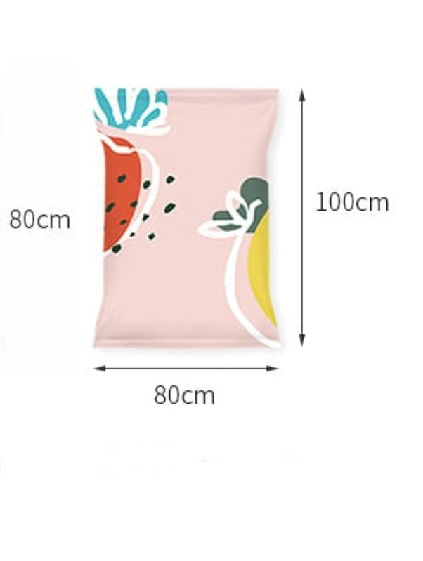 Fasola Large Strawberry Pattern Vacuum Compression Storage Sealed Bags for Clothes and Bedding 80 X 100 cm 2Pieces X4Pack