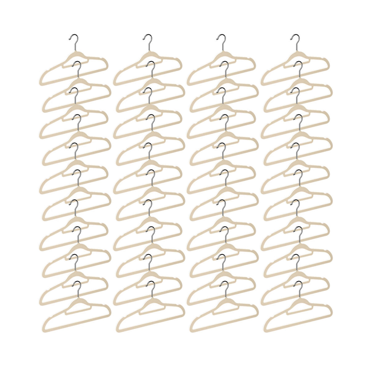 Taili Beige Heavy Duty Home Premium Velvet Hangers Non-Slip Clothes Hangers Suit Hangers 10 Pieces X4Pack