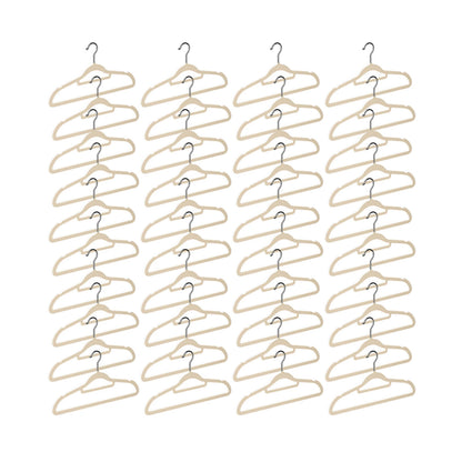 Taili Beige Heavy Duty Home Premium Velvet Hangers Non-Slip Clothes Hangers Suit Hangers 10 Pieces X4Pack