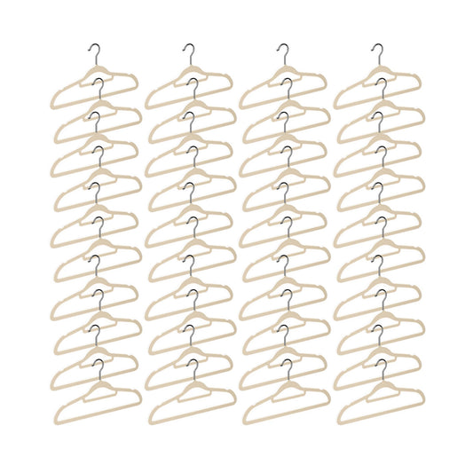 Taili Beige Heavy Duty Home Premium Velvet Hangers Non-Slip Clothes Hangers Suit Hangers 10 Pieces X4Pack