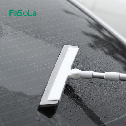 Fasola Multi-purpose Telescopic Magic Cleaning Broom Sweeper Household Squeegee Broom for Floor Cleaning White 65*31cmX2Pack