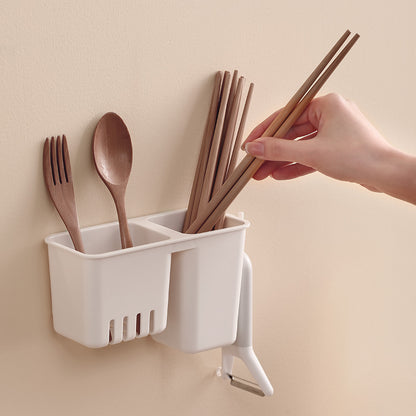 Fasola Wall-Mounted Chopstick Holder Rack White 4Pack