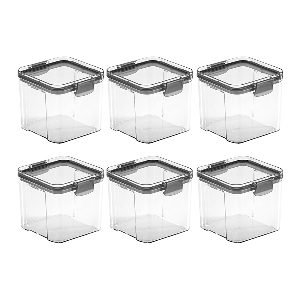 Lifease Visiable Transparent Kitchen Food Storage Jar with Lid Food Storage containers 700ml X 3 Pieces X 2Pack