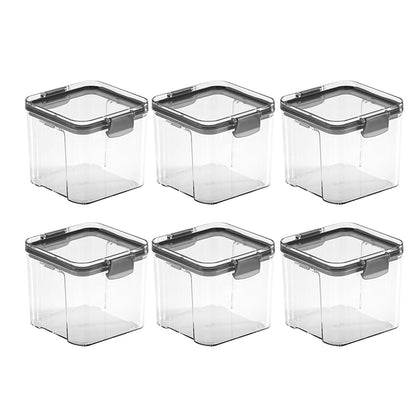 Lifease Visiable Transparent Kitchen Food Storage Jar with Lid Food Storage containers 700ml X 3 Pieces X 2Pack