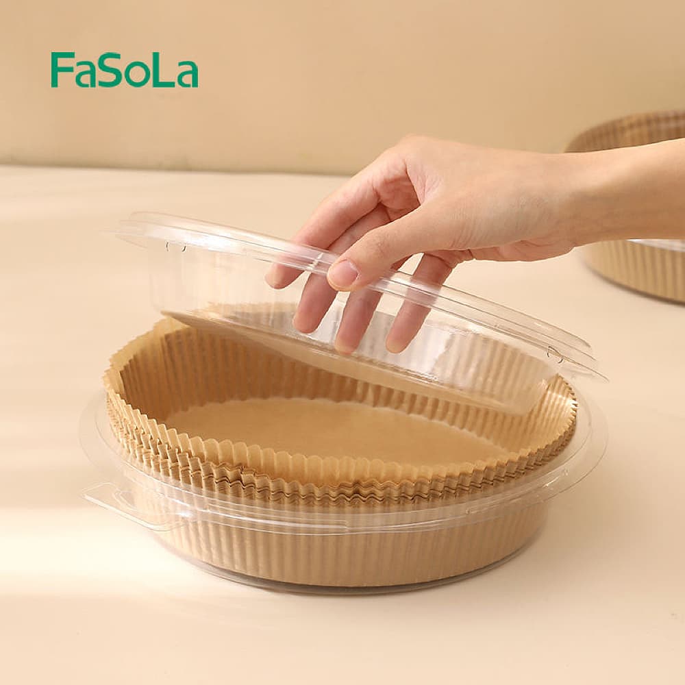 Fasola Air Fryer Paper Liner Bowl Log Color Large 19.5cm Diameter 30pcs X 2Pack