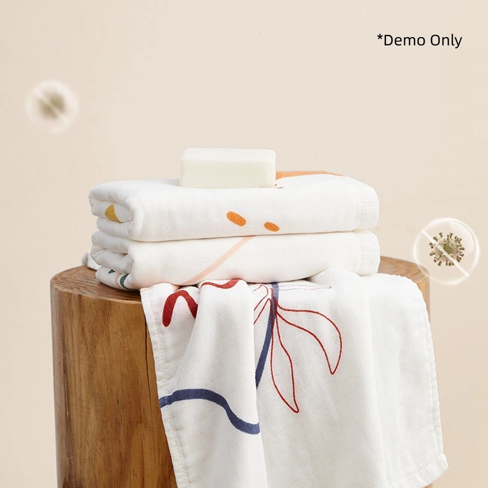 Lifease Orange Antibacterial 100% Cotton Lightweight Quick-Dry Soft Towel Bath Towel Set X4Pack