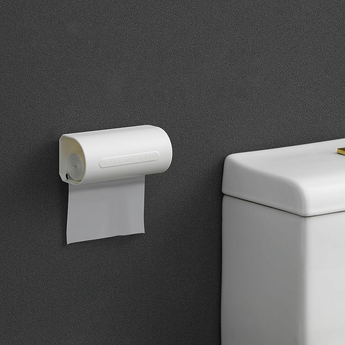 Fasola White CylinderShaped Self Adhesive Toilet Roll Paper Holder Garbage Bag Dispenser 13.5 X 6 X 6.3 cm X6Pack