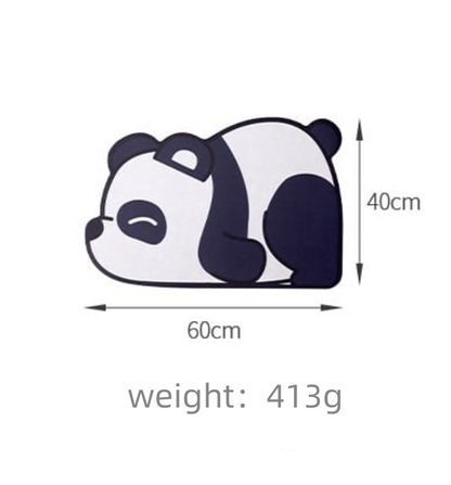 Fasola Panda Pattern Bathroom Diatomaceous Earth Absorbent Soft Shower Mat 40 X 60cm 2Pack