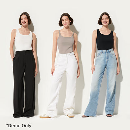 Ubras Slim-Fit Camisole Simple Slim Strap Tank Top for Women in White Size XL X1pack