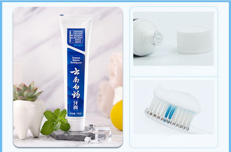 Yunnan Baiyao Mint Flavor Whitening Teeth Toothpaste 215g X2Pack