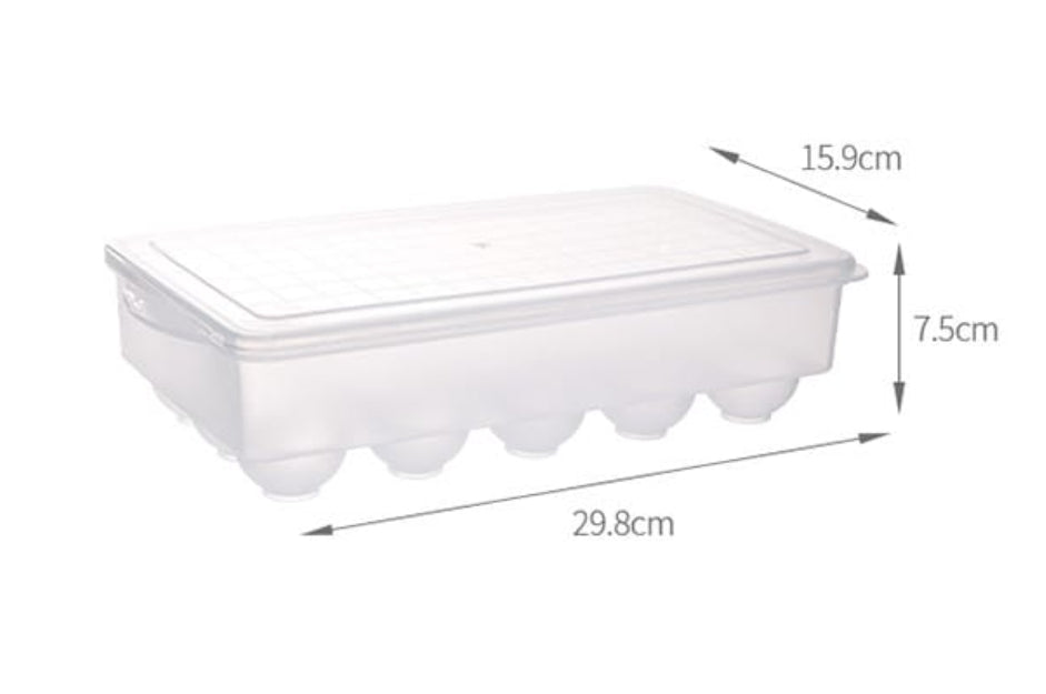 Fasola Transparent Egg Storage Container with Lid for Refrigerator 15-Compartment 29.8X15.9X7.5cm X4Pack