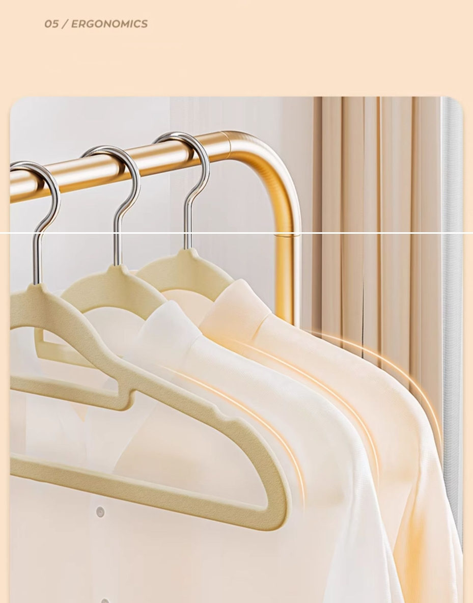 Taili Beige Heavy Duty Home Premium Velvet Hangers Non-Slip Clothes Hangers Suit Hangers 10 Pieces X2Pack