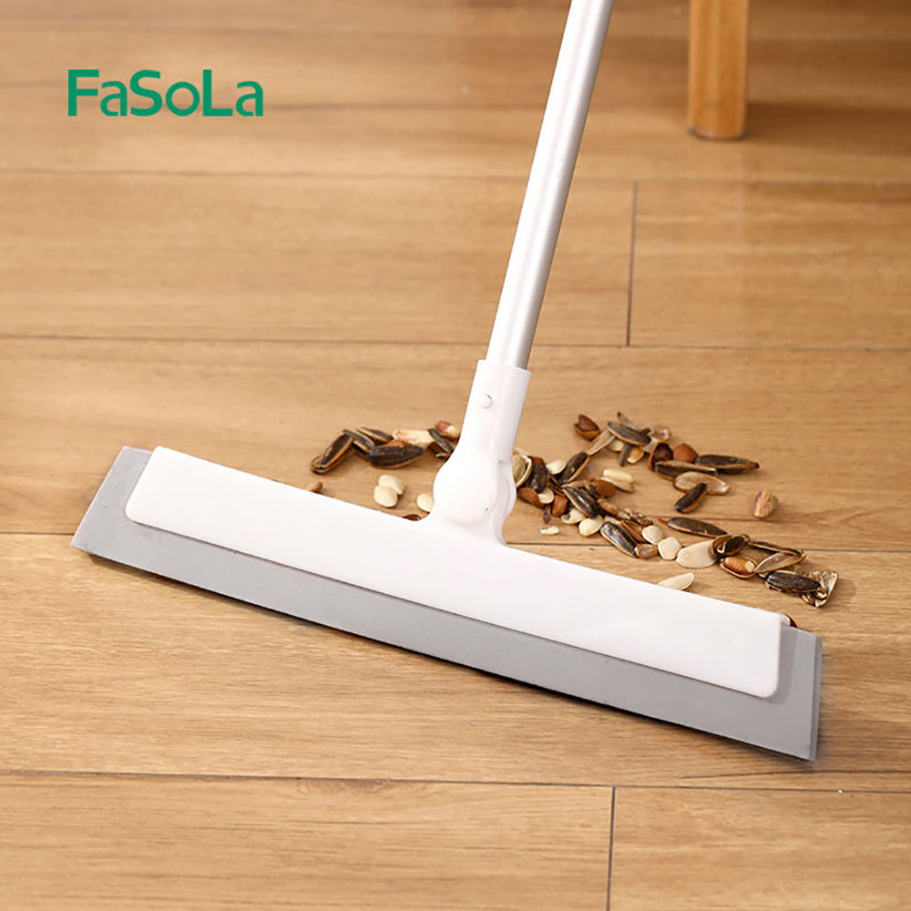 Fasola Multi-purpose Telescopic Magic Cleaning Broom Sweeper Household Squeegee Broom for Floor Cleaning White 65*31cmX2Pack