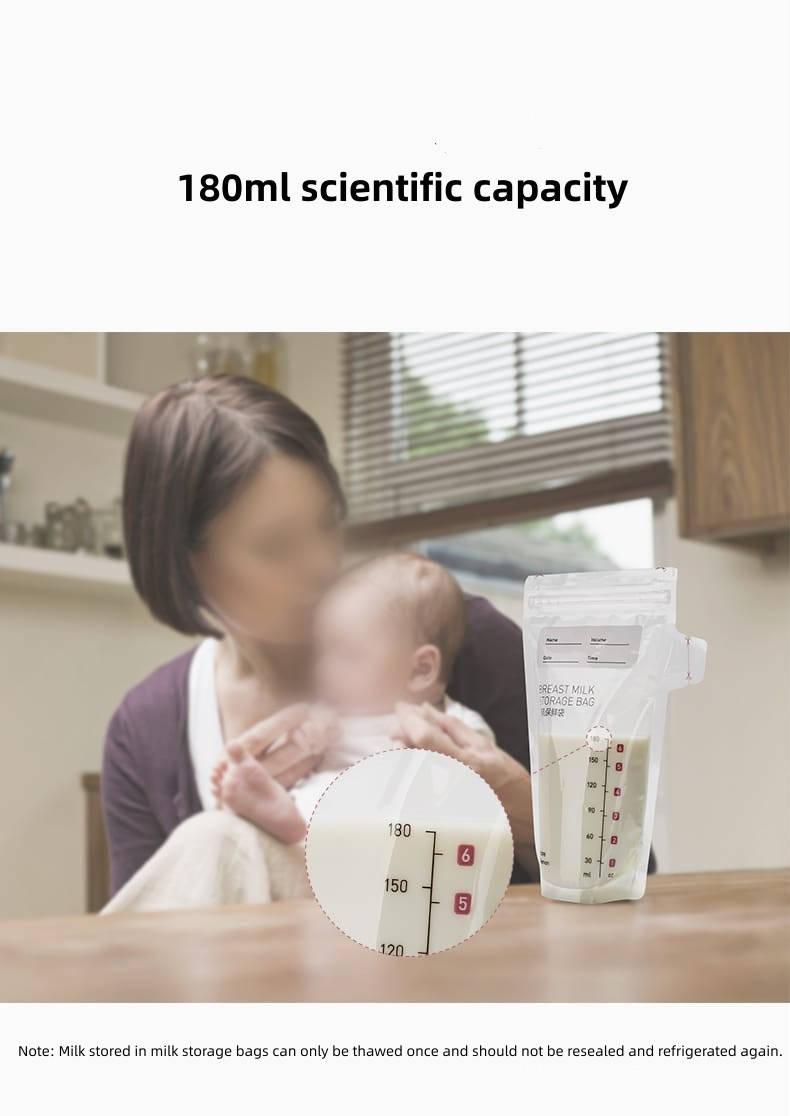 BC Babycare Breastmilk Storage Bags for Freezing and Storing 180ml 50Counts X 1pack