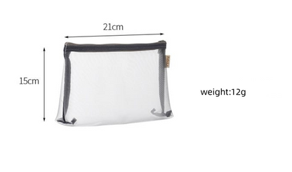 Fasola Portable Mini Makeup Cosmetic Bag in Grey Toiletry Bag for Travel Large Size 21 X 15cm X4Pack