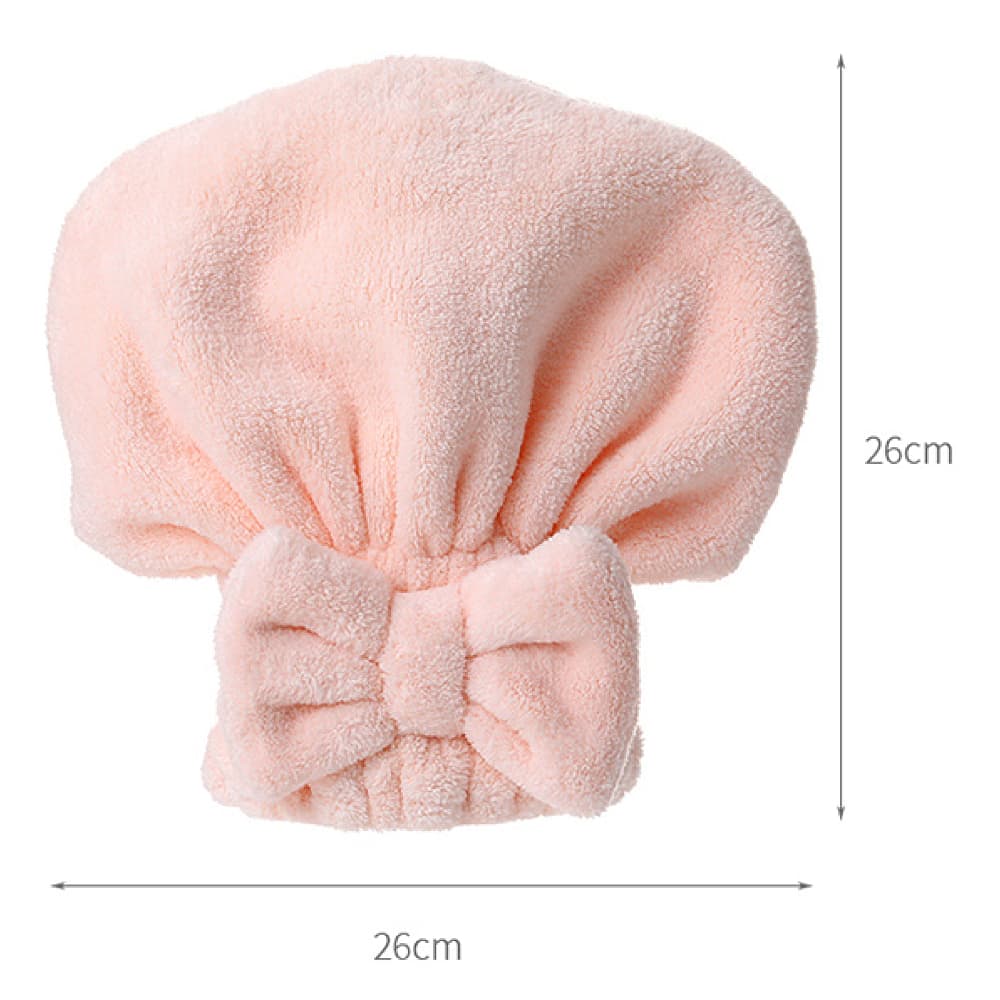 Fasola Extrame Soft & Ultra Absorbent Microfiber Hair Drying Caps Hair Wrap Towels Shower Cap Pink 26*26cmX2Pack