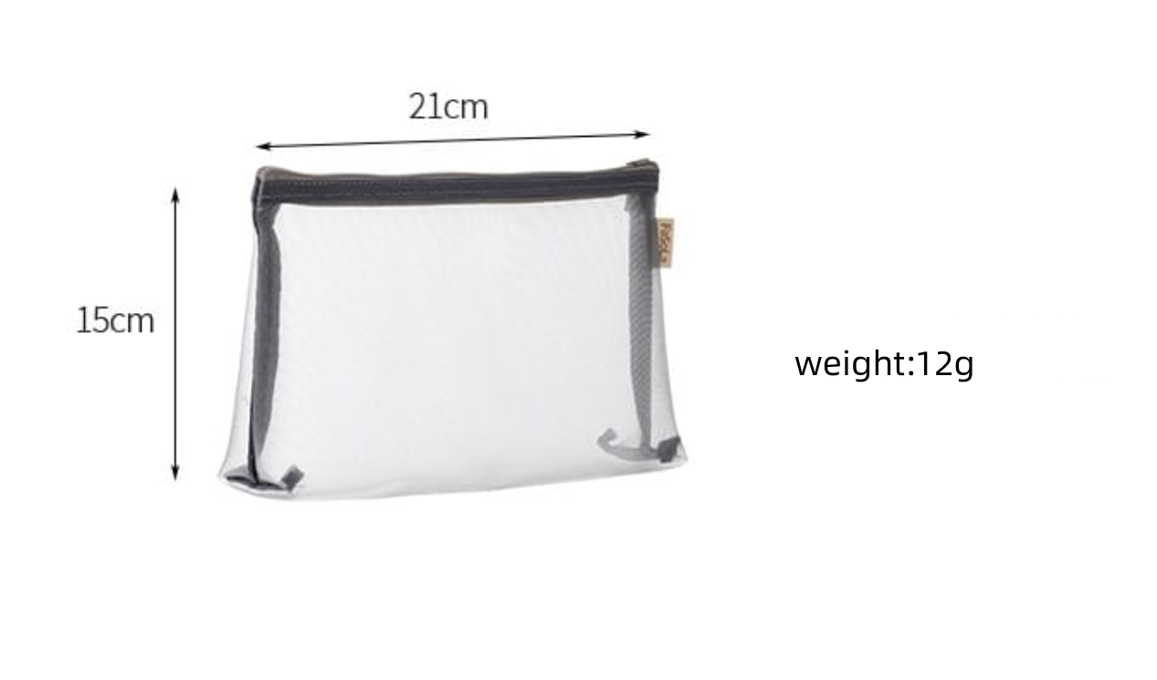 Fasola Portable Mini Makeup Cosmetic Bag in Grey Toiletry Bag for Travel Medium Size 21 X 8.5cm X6Pack