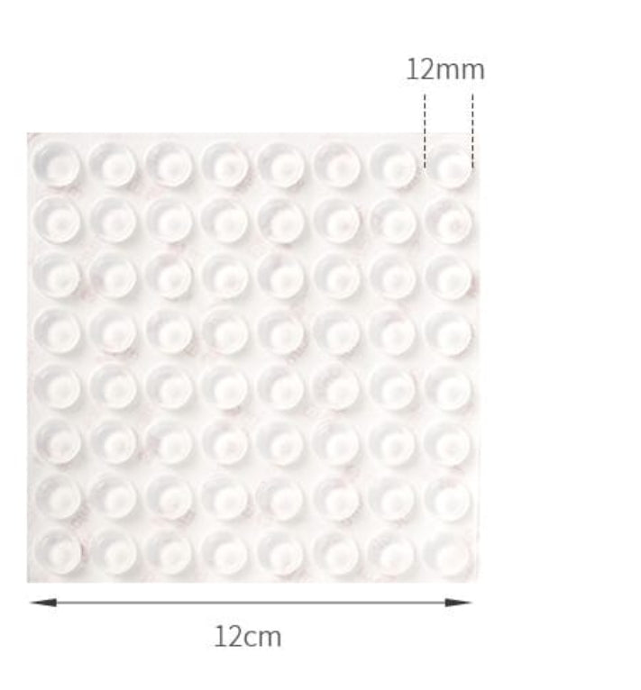 Fasola Silicone Transparent Adhesive Cabinet Door Bumpers Round 8X2.5mm 100Pieces X4Pack