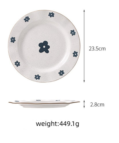 Fasola Dinner Ceramic  Shallow Plate Noodle Plate 9 Inches 2Pack