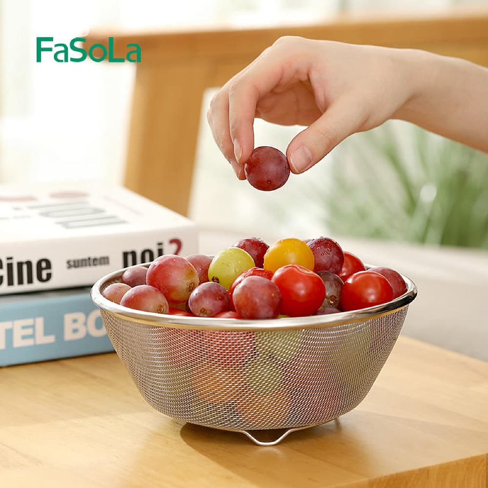 Fasola Stainless Steel Draining Basket Diameter 24cm X4Pack