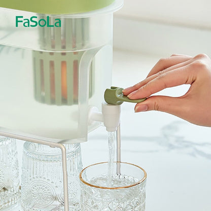 Fasola Green Transparent Cold Water Jug with Faucet 3.9L 4Pack