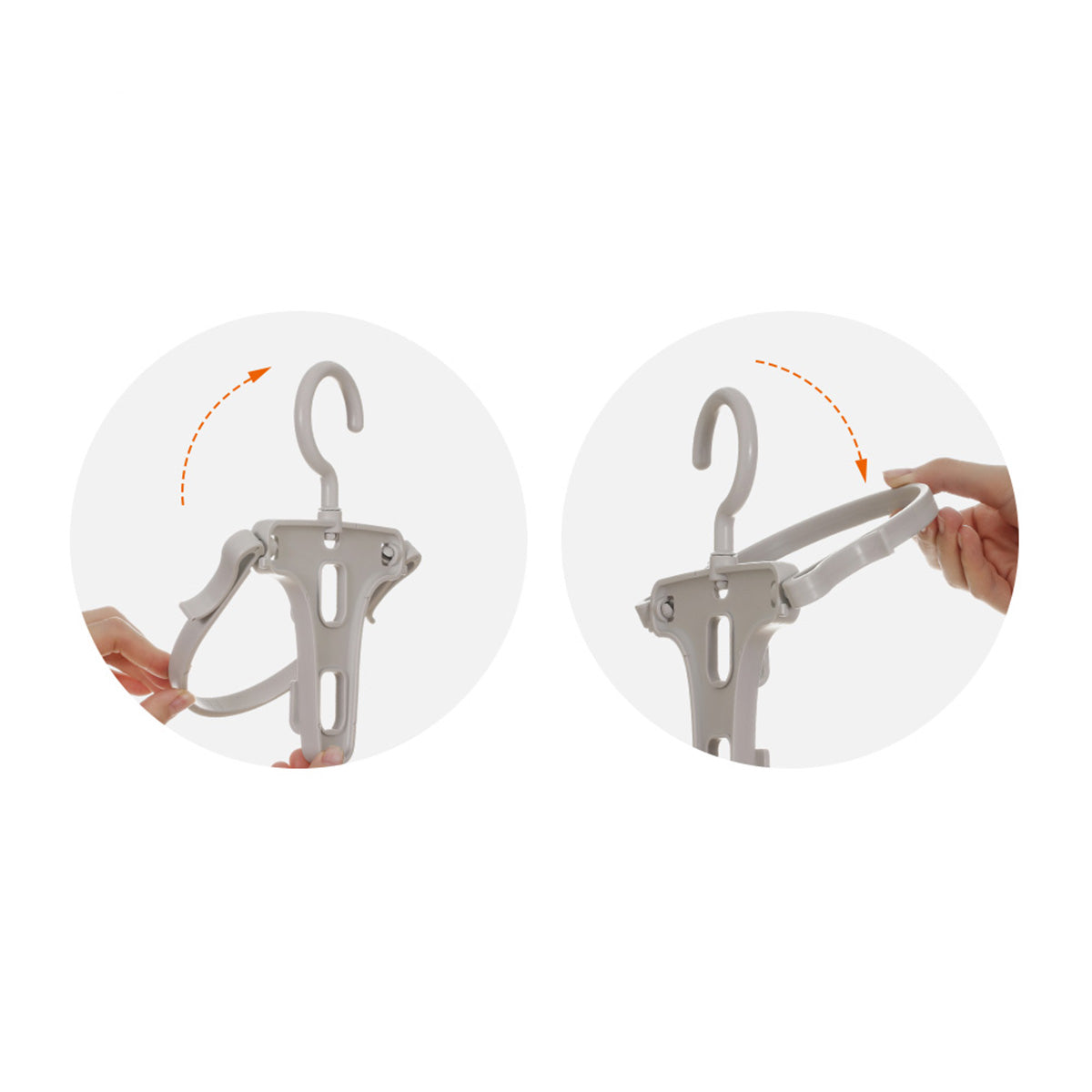 Fasola Portable Clothes and Hat Auxiliary Rotatable Grey Drying Hanger with Hook 3Pack