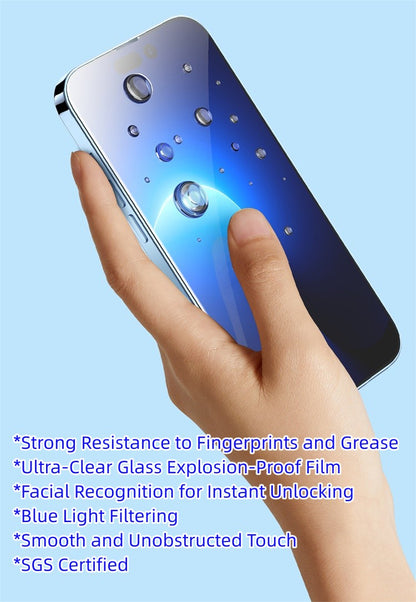 Baseus Dust-Proof Easiest Installation OneTouch iPhone 14pro HD Tempered Glass Screen Protector Film Transparent 2 Pieces X4Pack